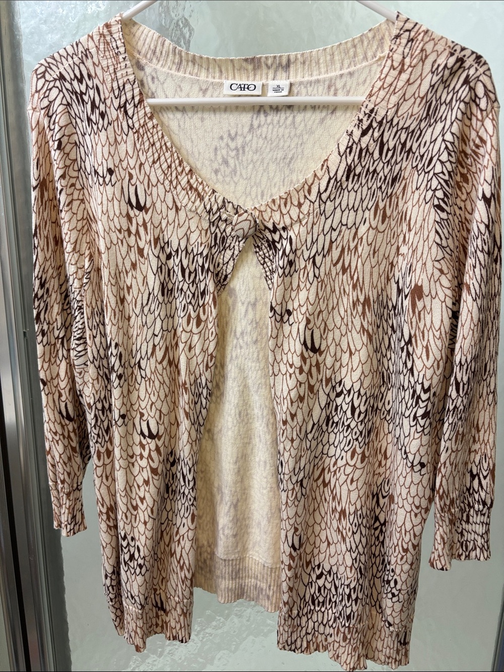 Cato Beige, Brown & Black Patterned Women’s Cardigan